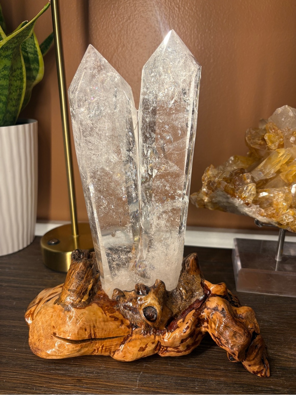 Statement Clear Quartz Double Tower